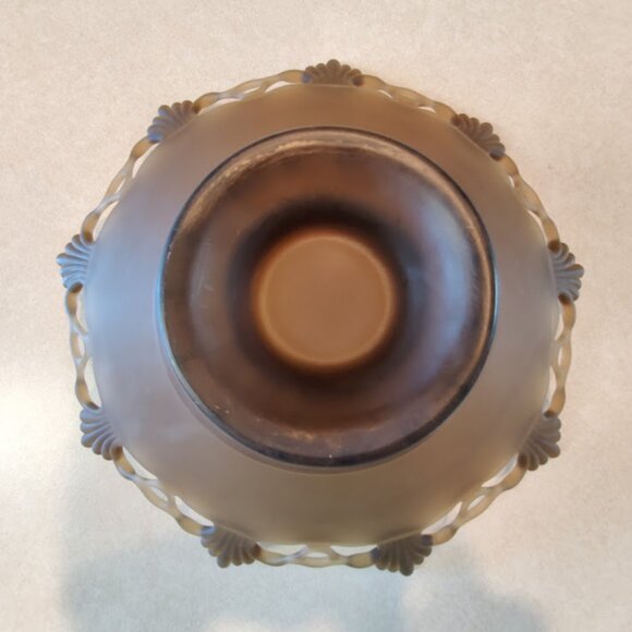 Westmoreland Brown Mist Satin Glass Lace Edge Centerpiece Bowl - Ring & Petal - Picture 12 of 12